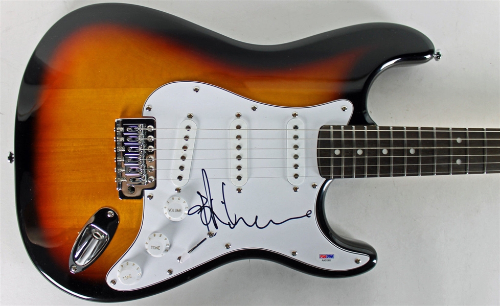 Rihanna Signed Sunburst Fender Squier Stratocaster Guitar (PSA/DNA)