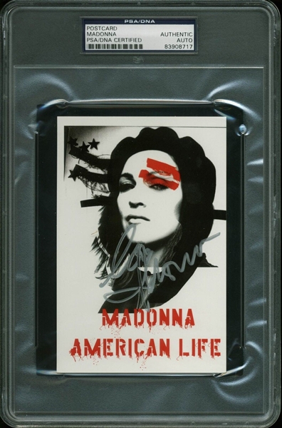 Madonna Signed "American Life" Tour Postcard (PSA/DNA Encapsulated)