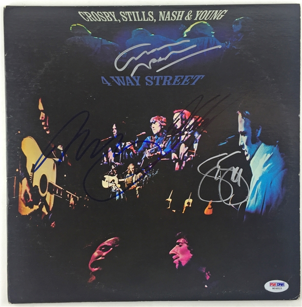 Crosby, Stills, Nash & Young Group Signed "4 Way Street" Album w/ 4 Signatures! (PSA/DNA)