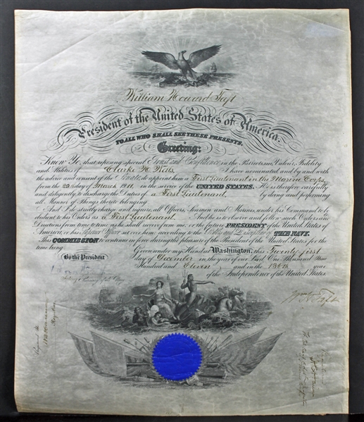 President William H. Taft Beautiful Signed Presidential Naval Appointment (c. 1911)(PSA/DNA)