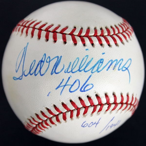Ted Williams Signed Limited Edition ".406" Baseball (Upper Deck)