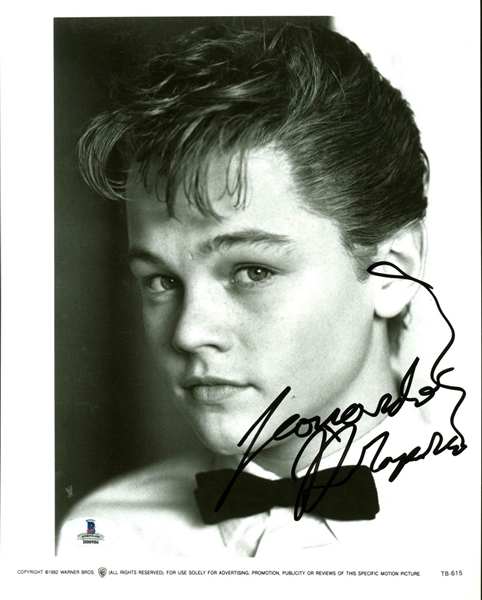 Leonardo DiCaprio Signed 8" x 10" Promotional Photo with RARE Early Full Name Autograph (Beckett/BAS)