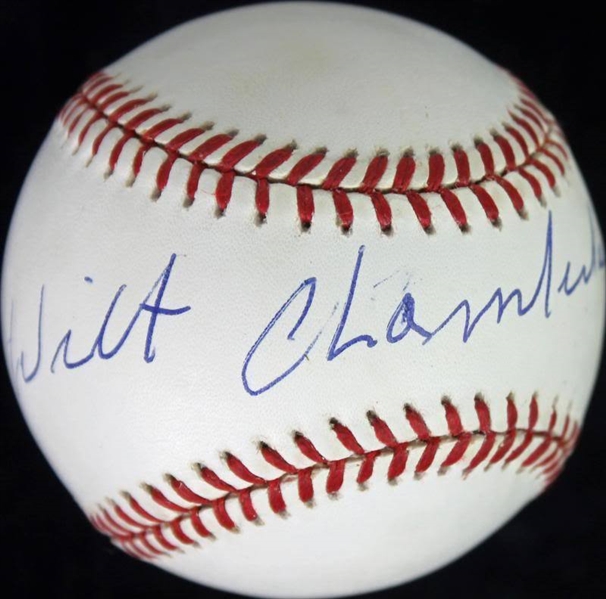 Wilt Chamberlain Rare Signed ONL Baseball (PSA/DNA)