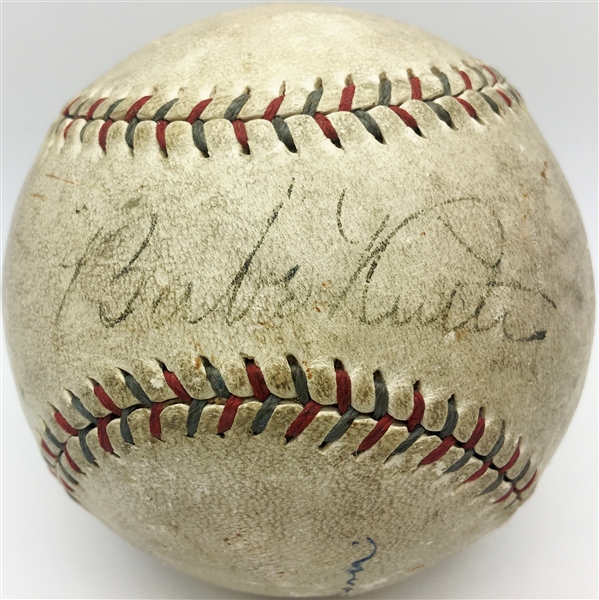 Murders Row: c.1927 Babe Ruth Single Signed OAL Ban Johnson Baseball (PSA/DNA)