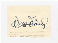 Walt Disney Vintage Signed 2" x 4" Album Page (Beckett/BAS Guaranteed)