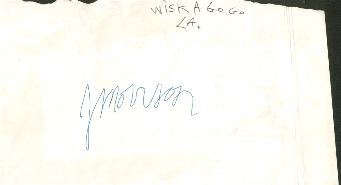 The Doors: Jim Morrison Signed 4" x 6" Whisky A Go-Go 1966 Album Page (REAL/Epperson)