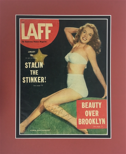 Marilyn Monroe Signed 10" x 13.5" LAFF Magazine Cover w/ ULTRA-RARE  "Norma Jean" Autograph! (Beckett)