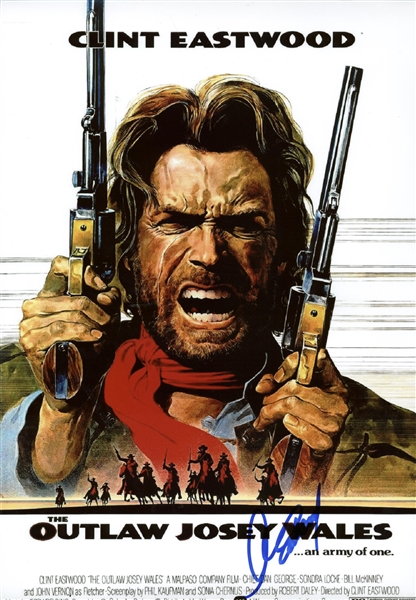 Clint Eastwood Over-Sized 12" x 18" Movie Poster from "The Outlaw Josey Wales" (BAS/Beckett Guaranteed)