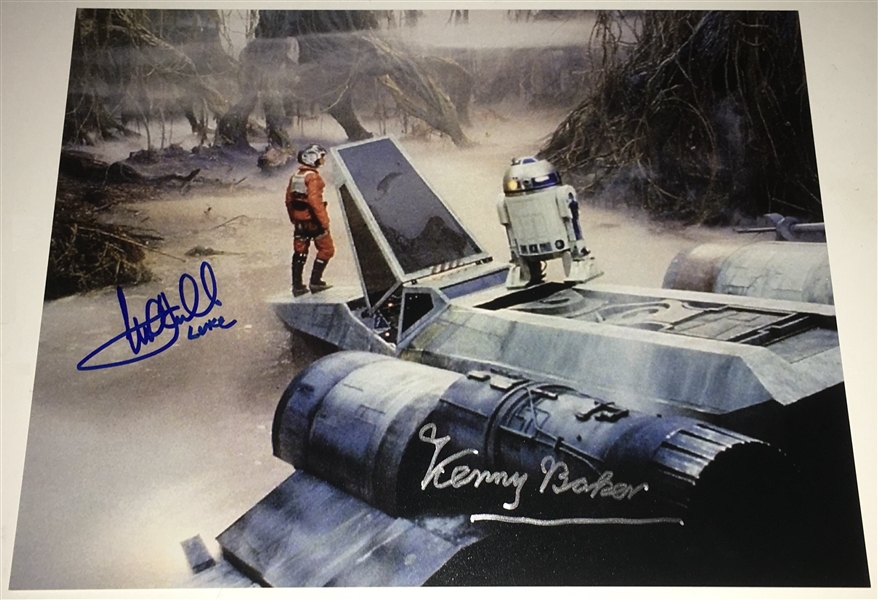 Star Wars: Mark Hamill & Kenny Baker Dual-Signed 11" x 14" Photo (BAS/Beckett Guaranteed)
