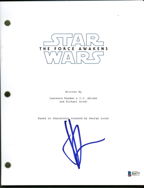 J.J. Abrams Signed 8" x 10" Mock "Star Wars The Force Awakens" Script (Beckett)