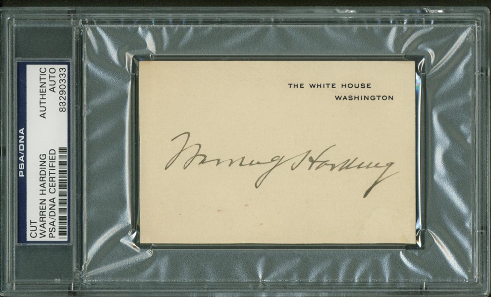 President Warren G Harding Signed White House Card (PSA/DNA Encapsulated)