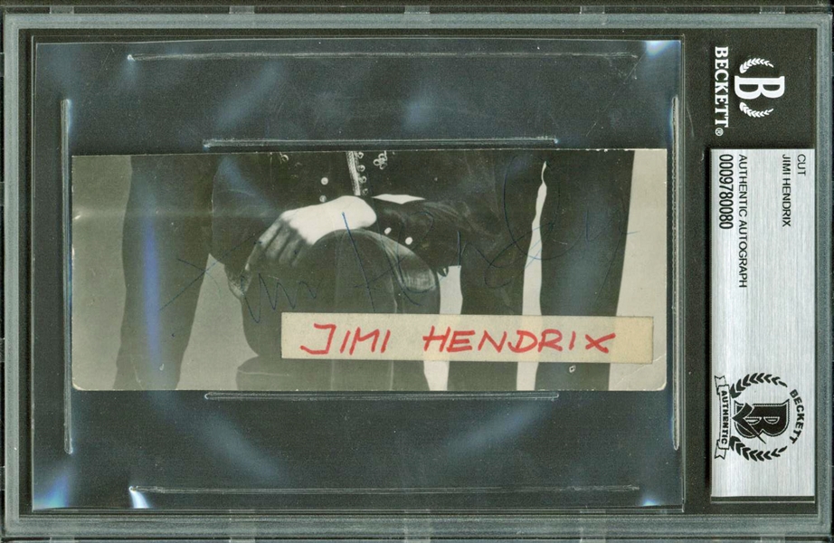 Jimi Hendrix Signed 2" x 4.5" Album Page (Beckett/BAS Encapsulated)