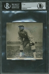 Ty Cobb Signed 4.5" x 4.5" RARE Athletics Photo (Beckett/BAS Encapsulated)