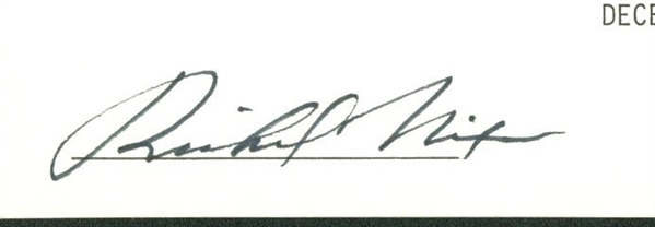 President Richard Nixon Signed 1" x 3" Album Page (Beckett/BAS Guaranteed)