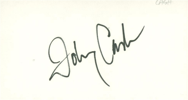 Johnny Cash Vintage Signed 3" x 5" Index Card (Beckett/BAS Guaranteed)