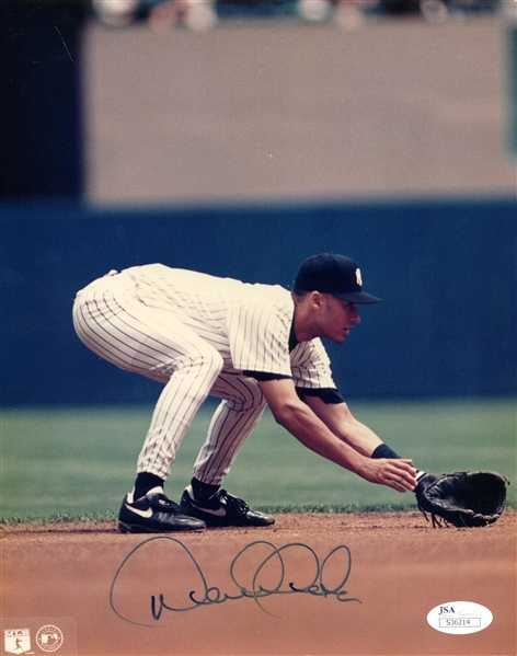 Derek Jeter Rookie-Era Signed 8" x 10" Color Yankees Photograph (JSA)
