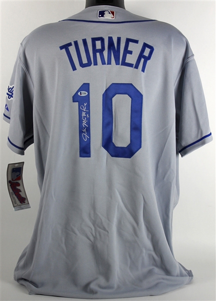 Justin Turner Signed Majestic Dodgers Jersey w/ Full Name Autograph (BAS/Beckett)