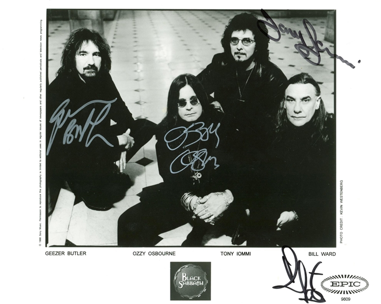 Black Sabbath Group Signed 8" x 10" Epic Promotional Photograph (Beckett/BAS Guaranteed)