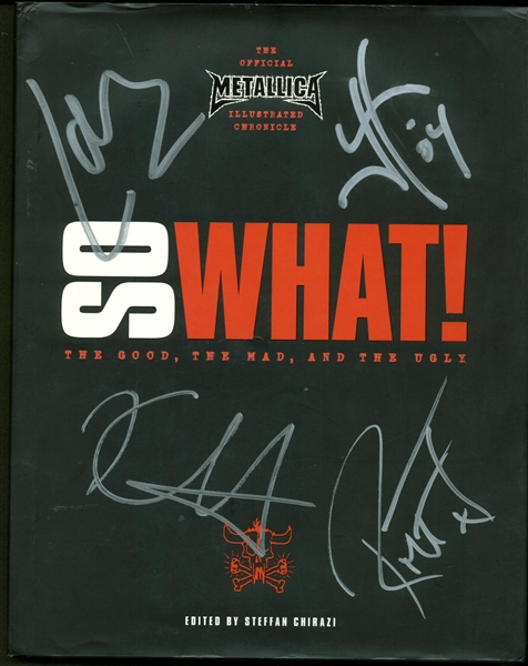 Metallica Band Signed "So What" Hardcover Book w/ 4 Signatures! (Beckett/BAS Guaranteed)