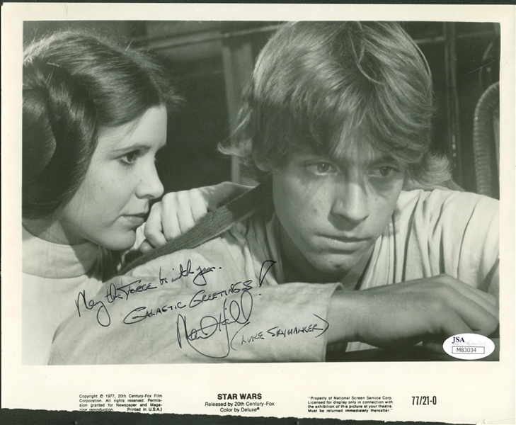 Mark Hamill Signed 8" x 10" Star Wars Photograph w/ "May The Force Be With You!" Inscription! (JSA)