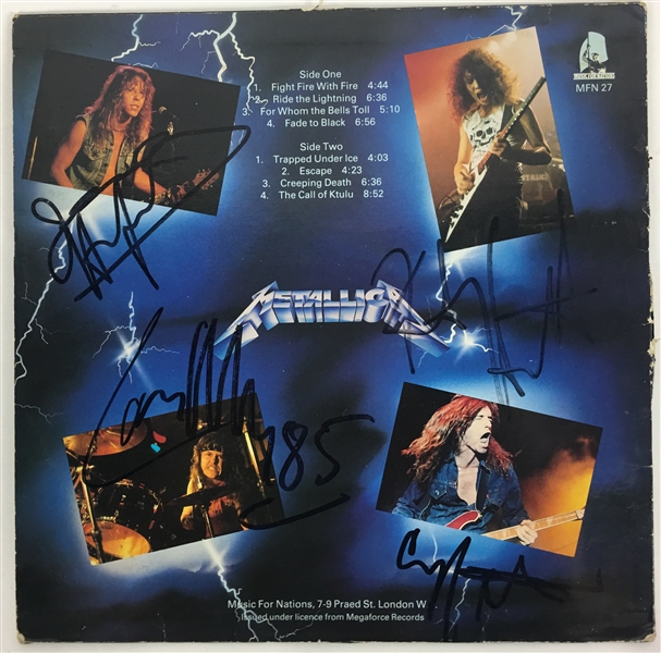 Metallica Group Signed "Ride The Lightning" Record Album with Cliff Burton! (Beckett/BAS Guaranteed)