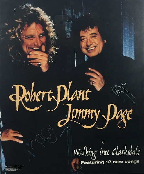 Led Zeppelin: Robert Plant & Jimmy Page Signed Over-Sized 16" x 22" Tour Poster (Beckett/BAS Guaranteed)
