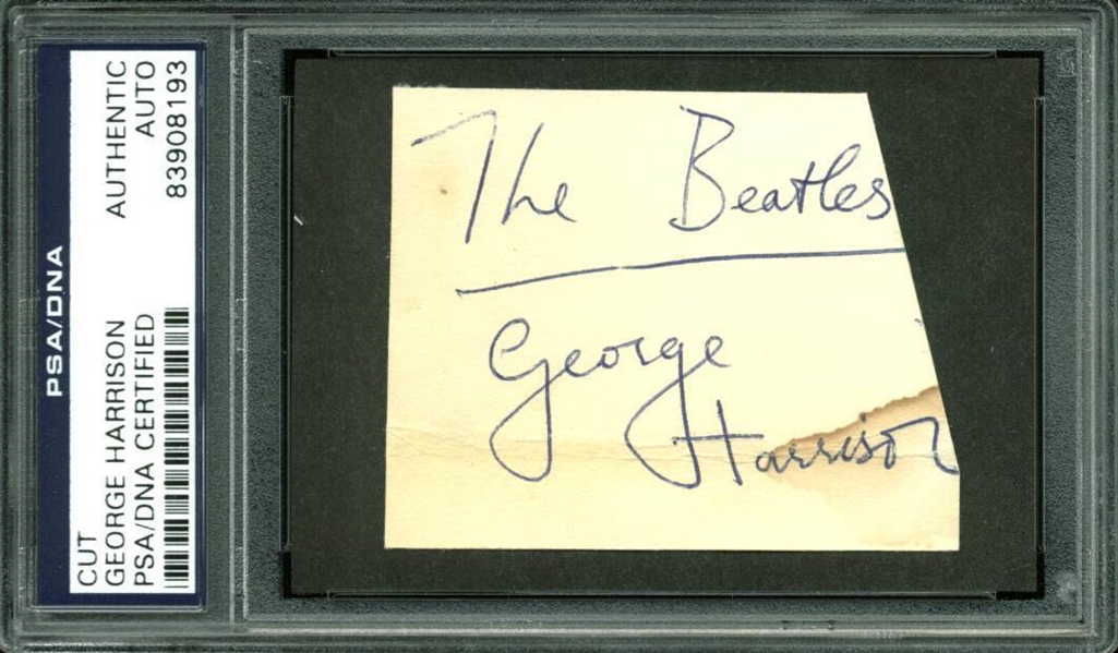 George Harrison Vintage Signed Cut c. 1963 (PSA/DNA Encapsulated)