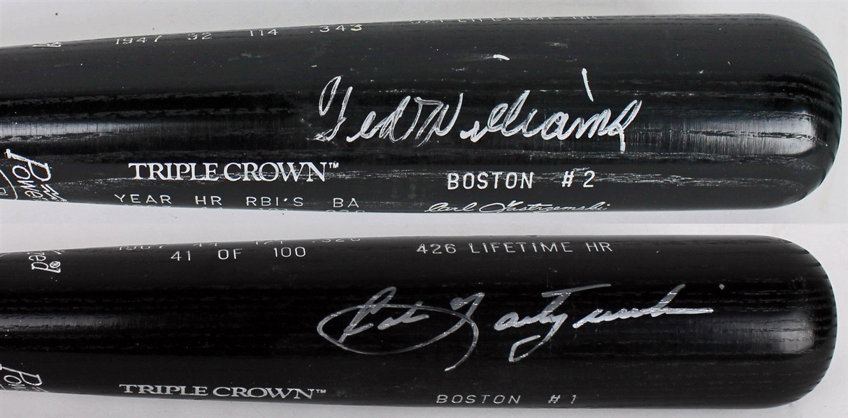 Boston Triple Crown Winners: Ted Williams & Carl Yastrzemski Ltd. Ed. Signed Professional Model H&B Baseball Bat (PSA/DNA)