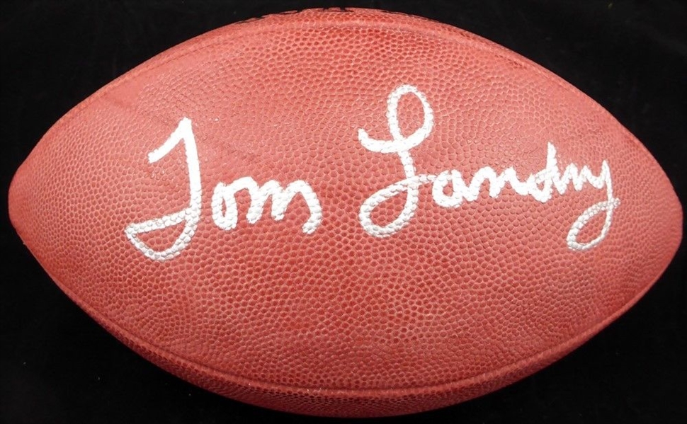Tom Landry Rare Signed Wilson NFL Leather Football (PSA/DNA)
