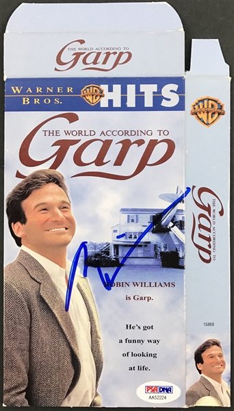 Robin Williams Signed "The World According to Carp" VHS Tape Cover (PSA/DNA)