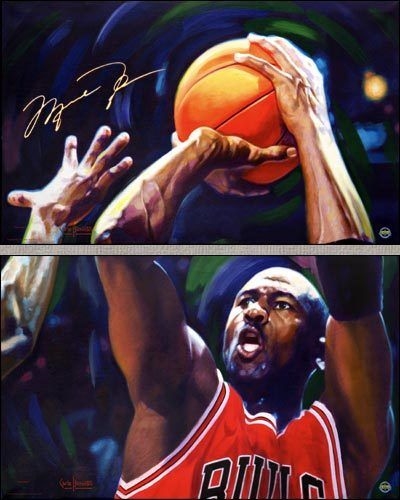 Michael Jordan Signed Limited Edition Artists Proof Canvas Giclee - "The Last Shot" by Carlos Beninati (UDA & PSA/DNA)