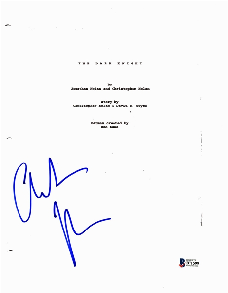 Christian Bale Signed "The Dark Knight" Movie Script (BAS/Beckett)