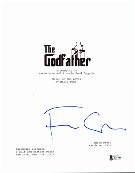 Francis Ford Coppola Signed "The Godfather" Movie Script (BAS/Beckett)