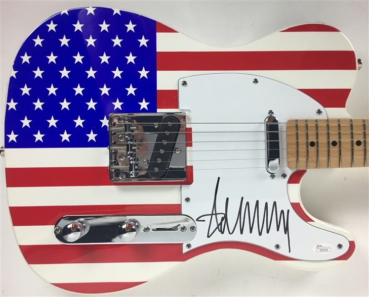 Donald Trump Signed Telecaster Style American Flag Guitar (JSA)