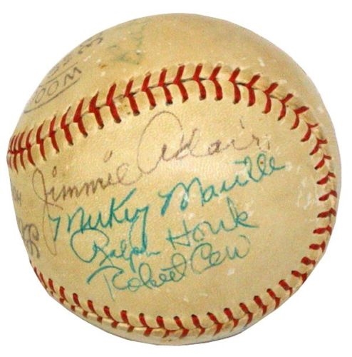 Rookie Mantle: C. 1951 NY Yankees Signed Baseball w/ Mantle, Rizzuto, Stangel & Others! (JSA)