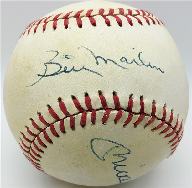 Mickey Mantle & Billy Martin Rare Dual Signed OAL Baseball (JSA)