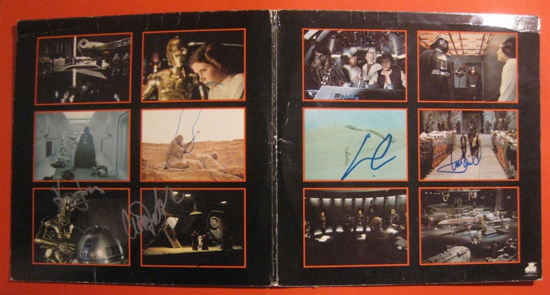 Star Wars Original 1977 Cast Signed Soundtrack w/ Ford, Hamill, Fisher & Lucas! (Beckett/BAS Guaranteed)