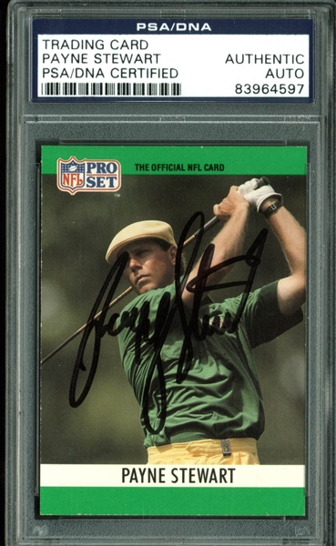 Payne Stewart Signed 1990 Pro Set #1 Golf Card (PSA/DNA Encapsulated)