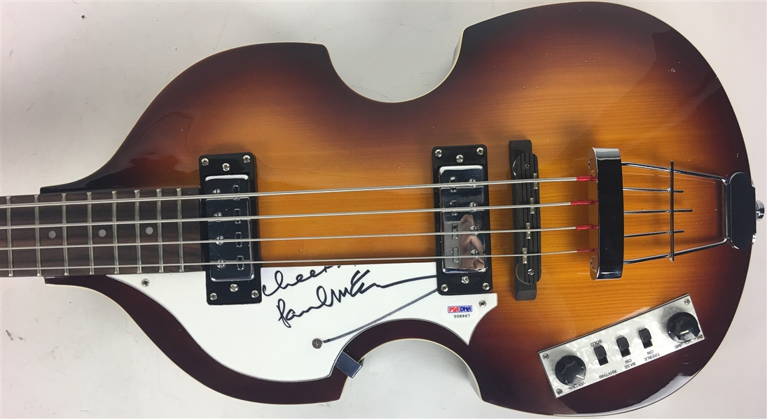 The Beatles: Paul McCartney Superbly Signed Left-Handed Hofner Bass Guitar - The Iconic Beatle Bass! (PSA/DNA)