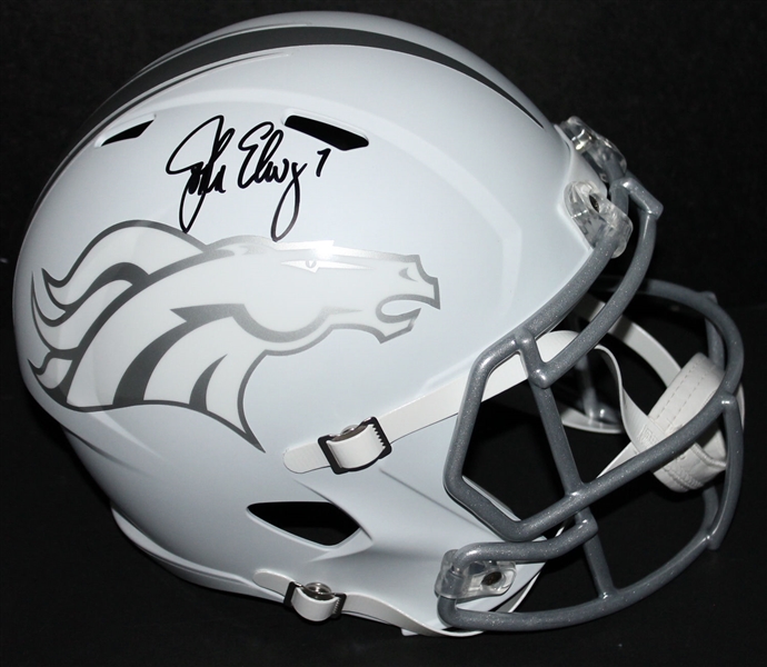 John Elway Signed Full Sized Denver Broncos Ice Replica Helmet (JSA)