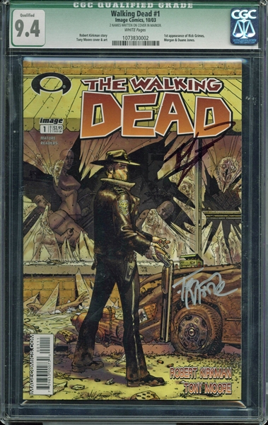 Highly Desirable Robert Kirkman & Tony Moore Dual-Signed "The Walking Dead #1" Comic Book (CGC Graded 9.4)