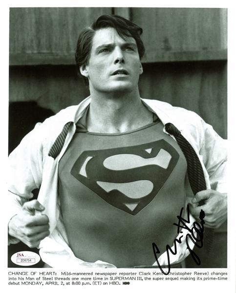 Christopher Reeve Signed 8" x 10" B&W "Superman III" Promotional Photo (JSA)