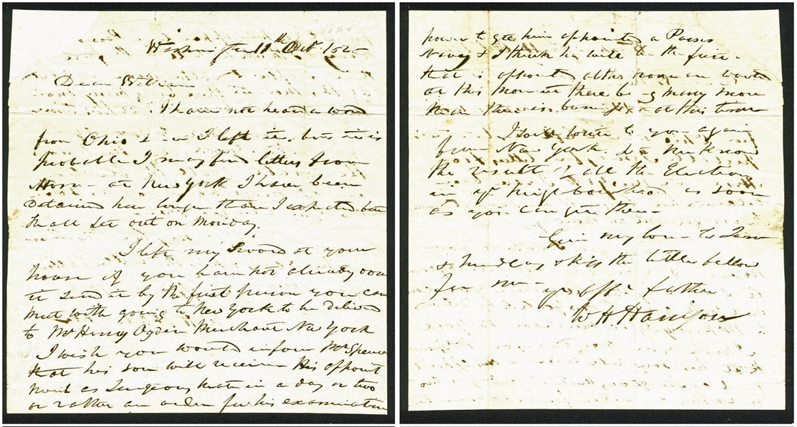 William Henry Harrison Rare 1828 2-Page Handwritten & Signed Letter to His Son! (BAS/Beckett)