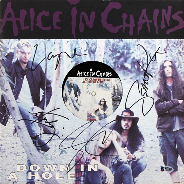 Alice In Chains Group Signed "Down in a Hole" Album w/ Layne Staley (BAS/Beckett)