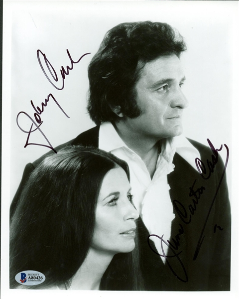 Johnny & June Cash Vintage Dual Signed 8" x 10" Photo (Beckett)