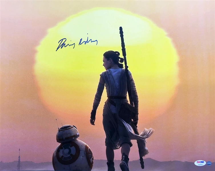 Star Wars: Daisy Ridley Beautiful Signed 16" x 20" Color Photo from "The Force Awakens" (PSA/DNA & Steiner)