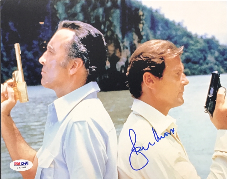 Roger Moore Signed 8" x 10" Color Photo as "James Bond: Agent 007" (PSA/DNA)