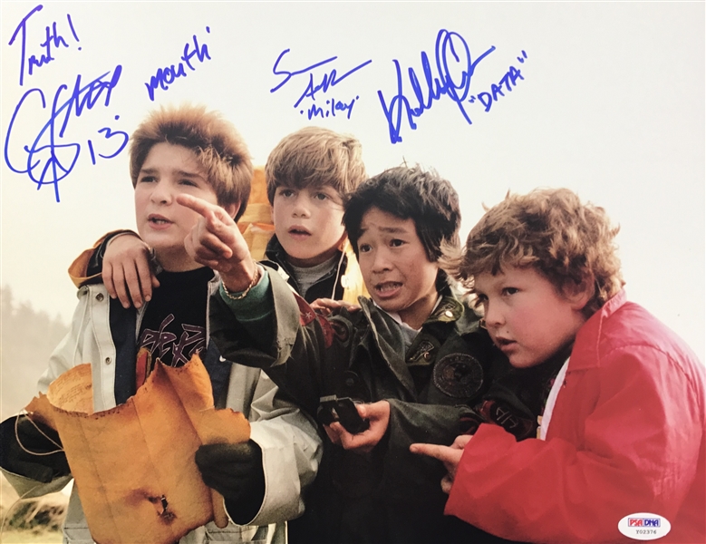 The Goonies Cast Signed 11" x 14" Color Photo (3 Sigs)(PSA/DNA)
