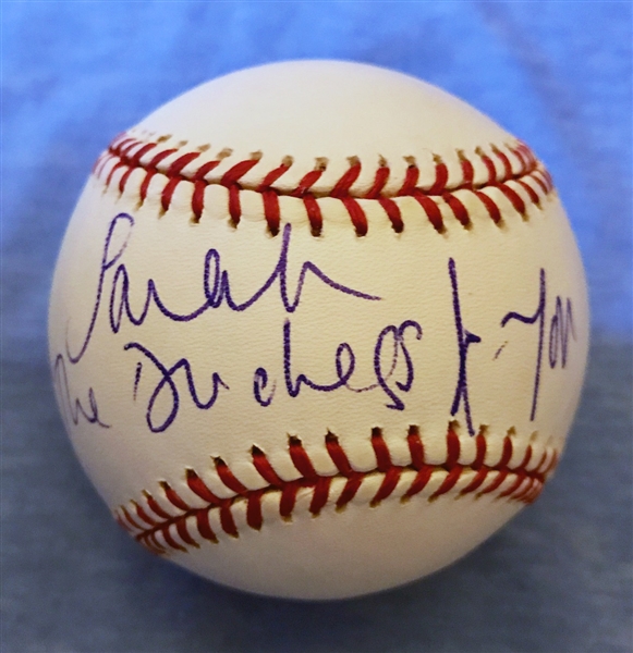 Sarah Ferguson (Duchess of York) In-Person Signed OAL Baseball (Beckett/BAS Guaranteed)