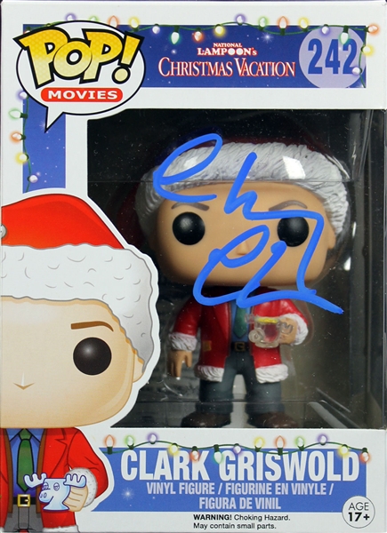 Chevy Chase Signed Clark Griswald Funko Pop Figurine (Beckett/BAS & Chevy Chase Holo)